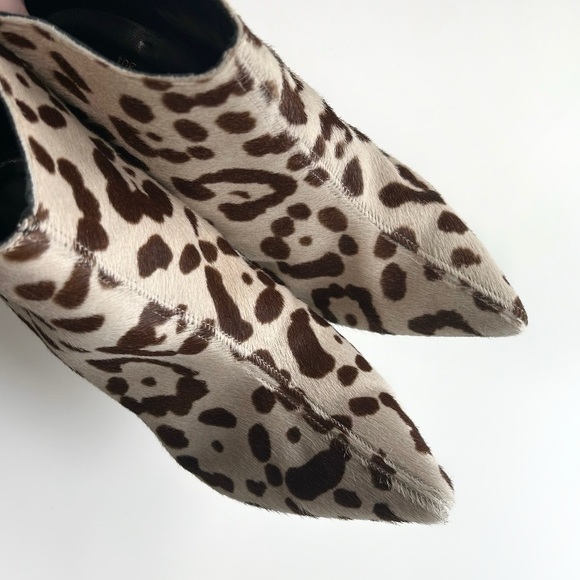 The Mode Collective Animal Print Booties Leopard Pony Hair Ankle Boots - Picture 3 of 7
